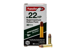 Aguila 22LR 30gr Copper Plated HP Supermaximum Hyper Velocity Ammo - Box of 50
